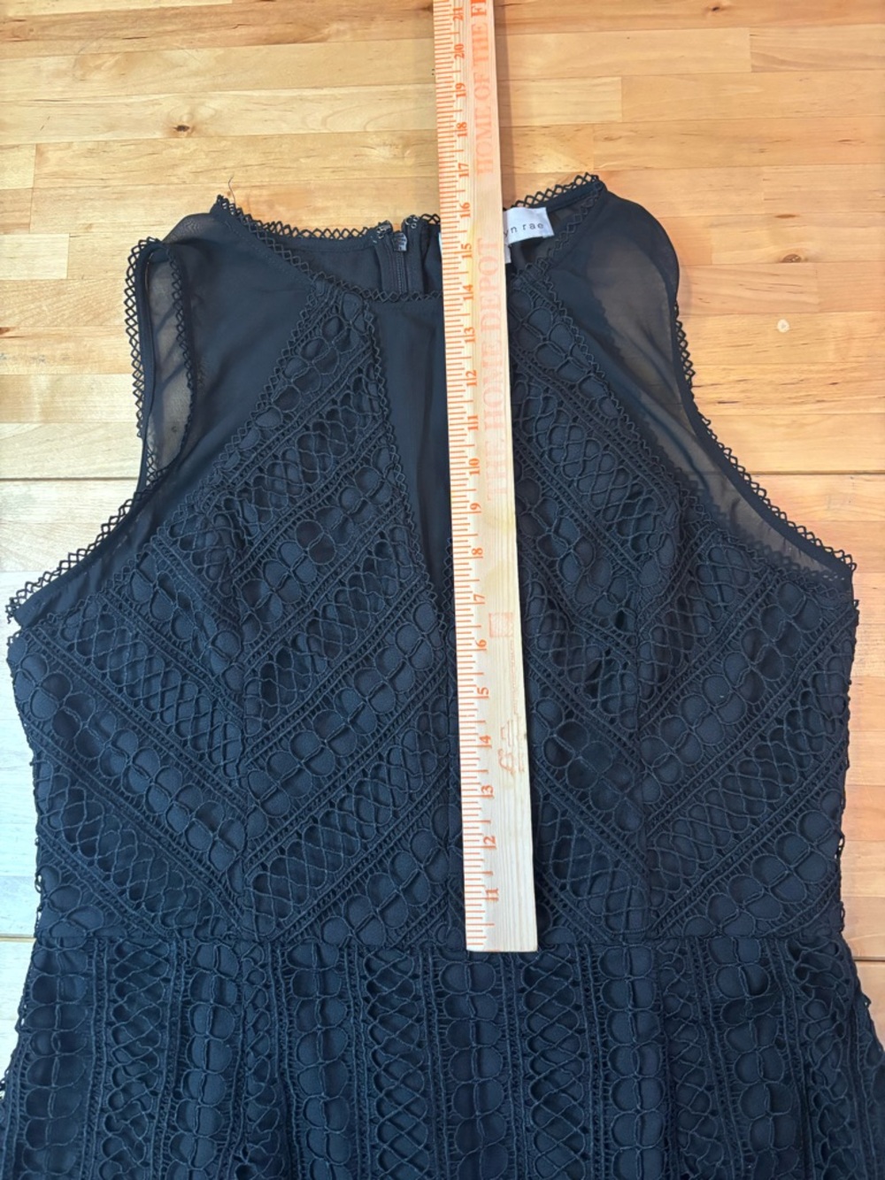 Adelyn Rae Black Sleeveless Lace A-Line Mini Dress - Picture 9 of 14